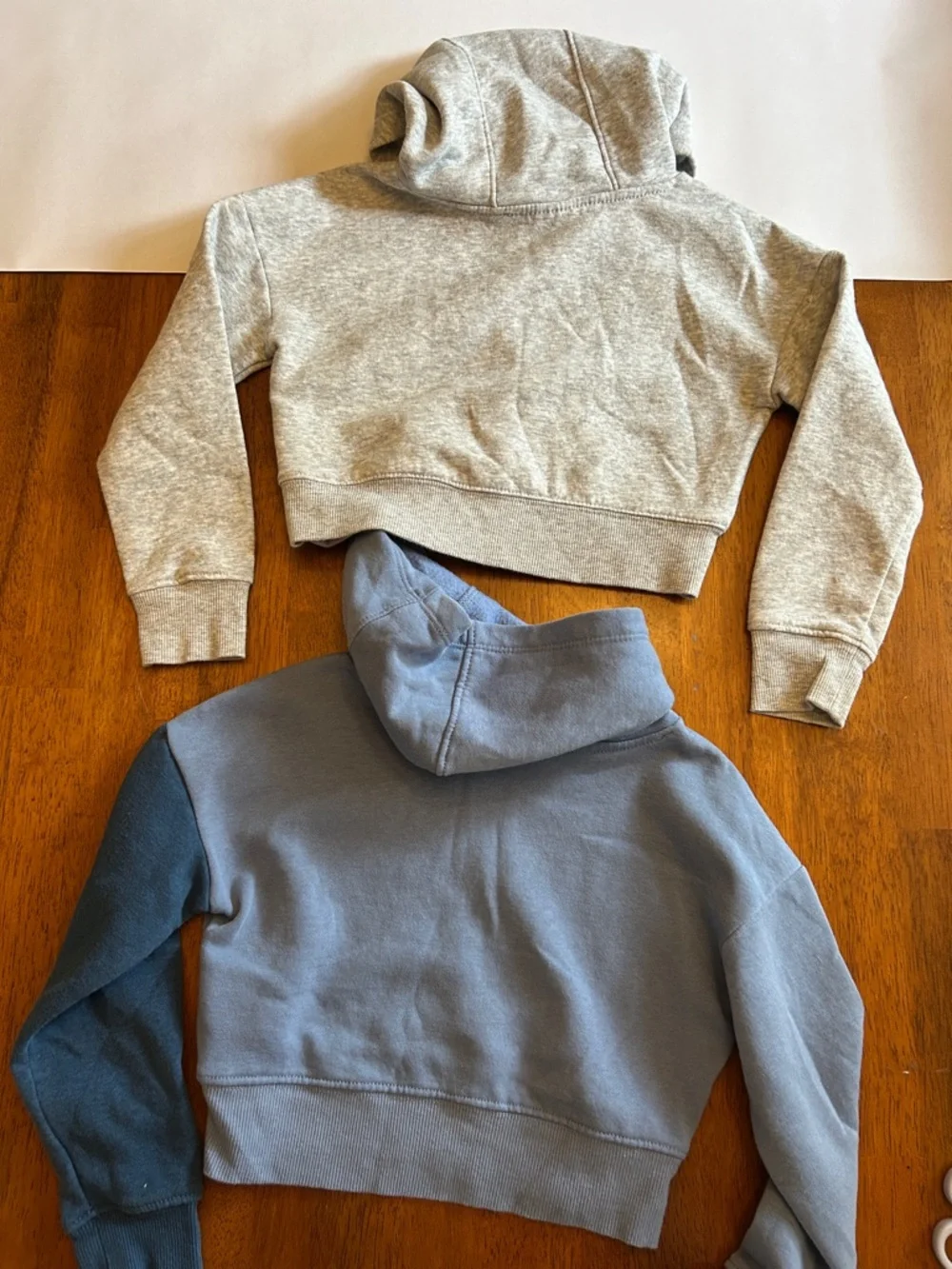 Girls Cropped Hoodie Set Size XS 4-5 Gray Blue Cozy Athleisure